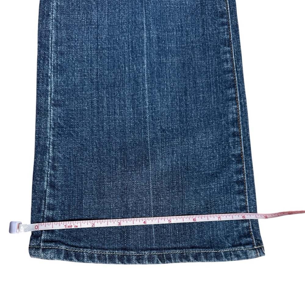 7 For All Mankind Blue Flare Jeans with gold sequin pocket embellishment size 28 - Picture 6 of 13